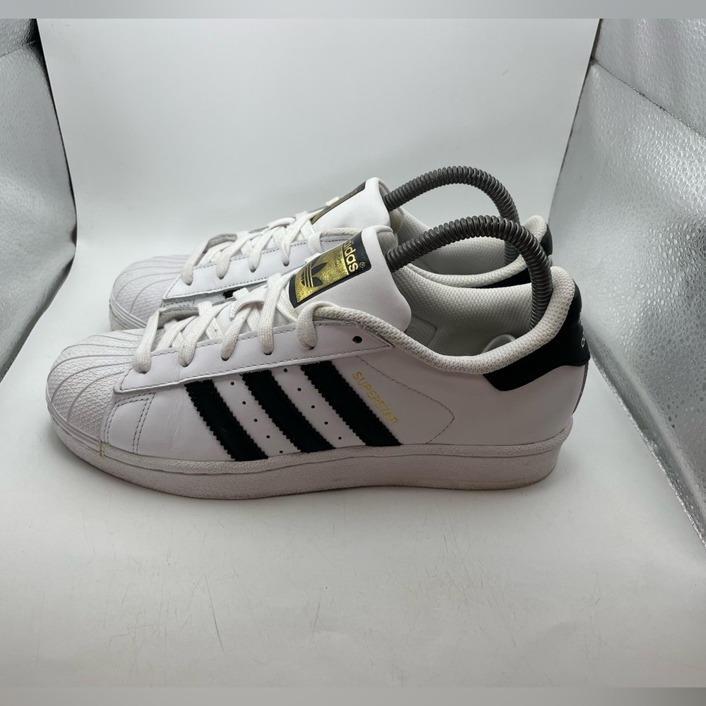adidas Superstar White Black Gold Athletic Shoes